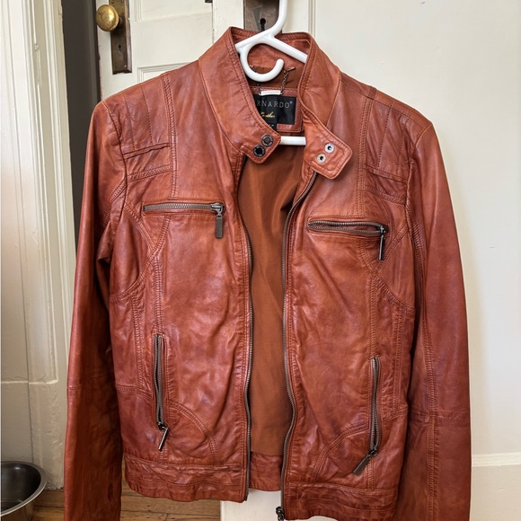 Jackets & Blazers - Woman Tan Leather Jacket